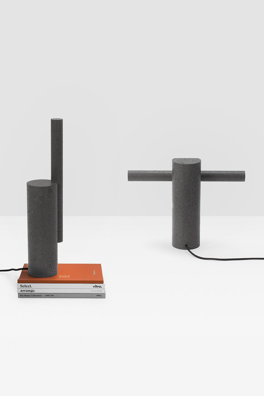 Two Drill Lamps by LeviSarha - Minimalist Table Lamp made of basalt, a volcanic stone | Aesence