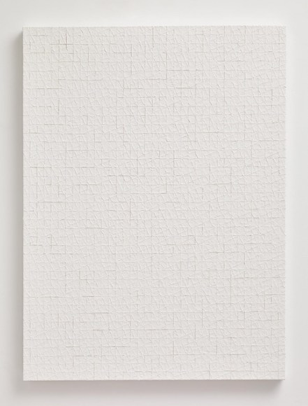 Dansaekhwa: Chung Sang-Hwa, Untitled 2017-2-5, 2017, Acrylic and kaolin on canvas