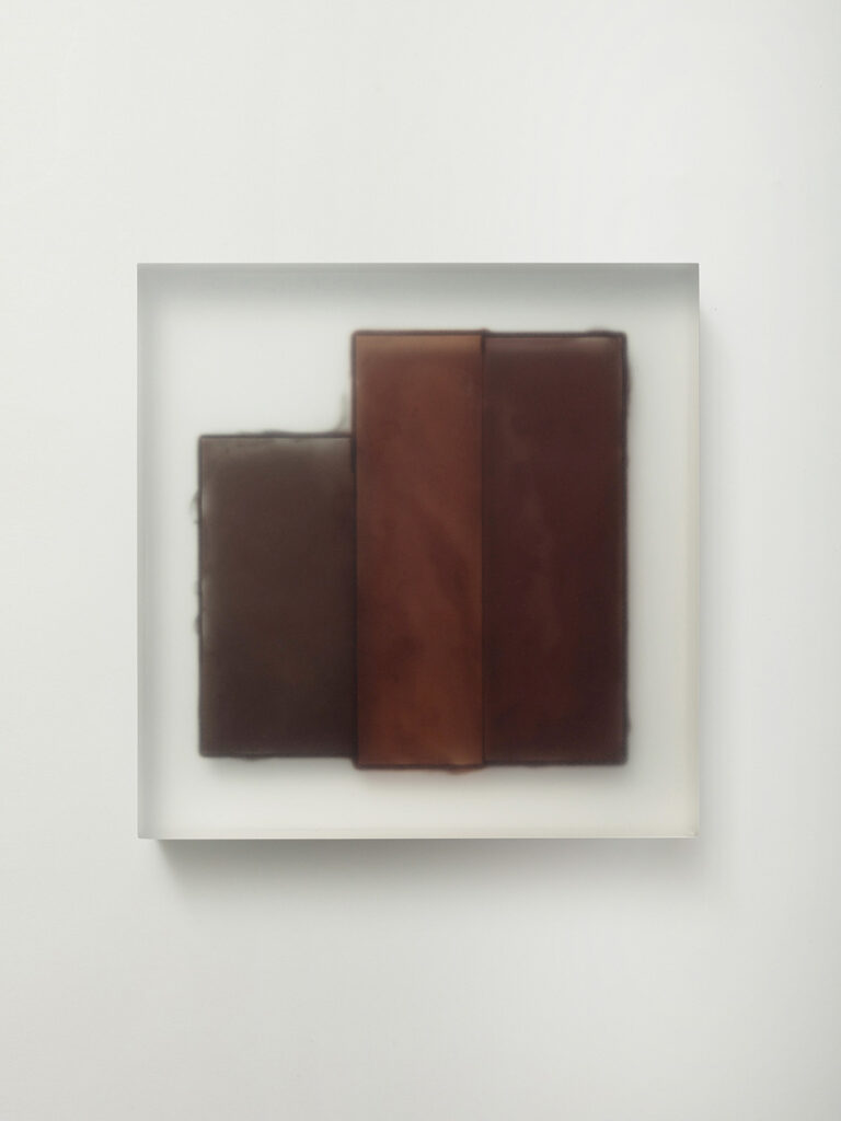 Block (Brown, Earthy Brown and Brown), 2020 / acrylic / 29 x 5 x 27(h) cm by Rahee Yoon