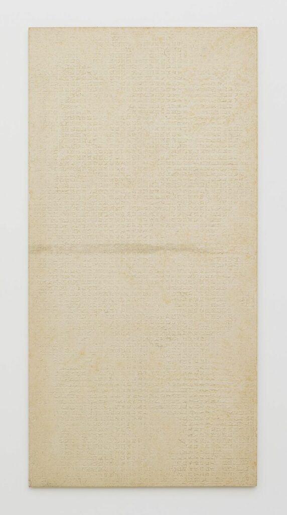 Meditation 94704, 1994, Tak fiber on canvas, 244 x 122 cm