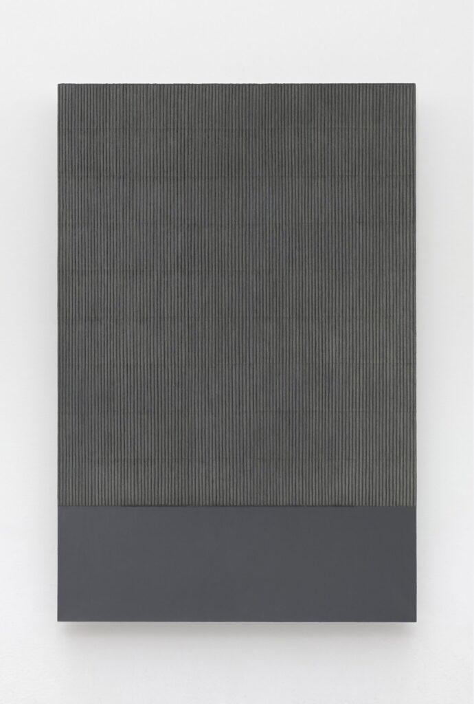 Ecriture No. 990724, 1999, Mixed media with Korean Hanji paper on canvas, 330 × 220 cm © Park Seo-Bo via White Cube