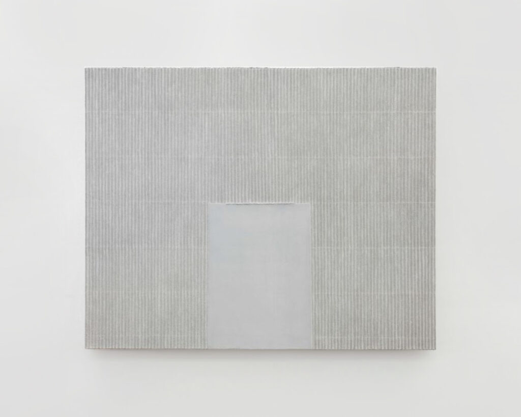 Ecriture (描法)NO. 000729, 2000, Acrylic with Korean Hanji paper on canvas, 182 x 228 cm © Perrotin