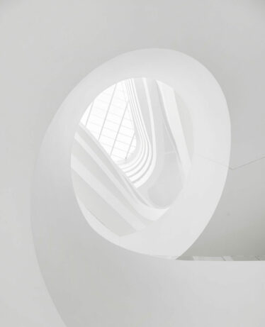 A minimalist photogrpahy with a staircase in a museum | via Aesence