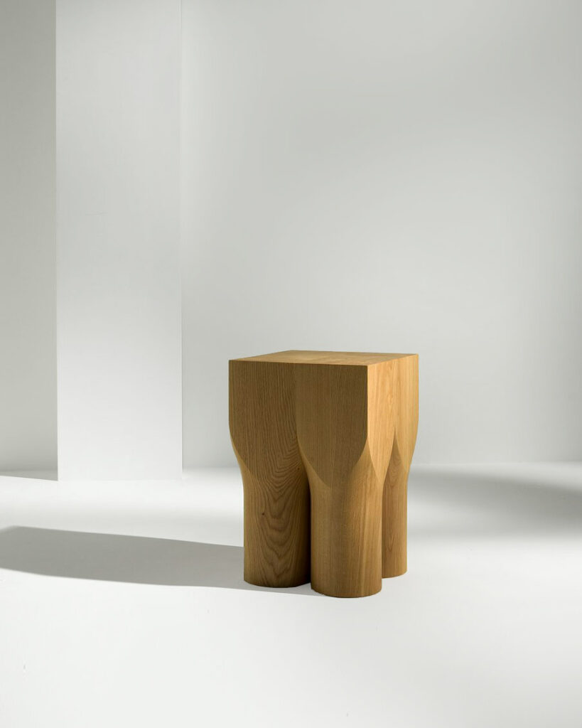Lathe Table made of Oak - Minimalist Highlights from Collectible Fair 2023 with ÆTHER/MASS