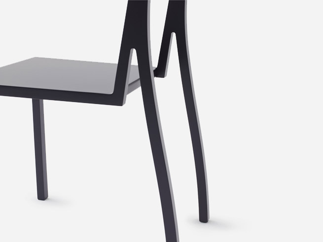 Black minimalist Heel Chair designed by Nendo | Aesence