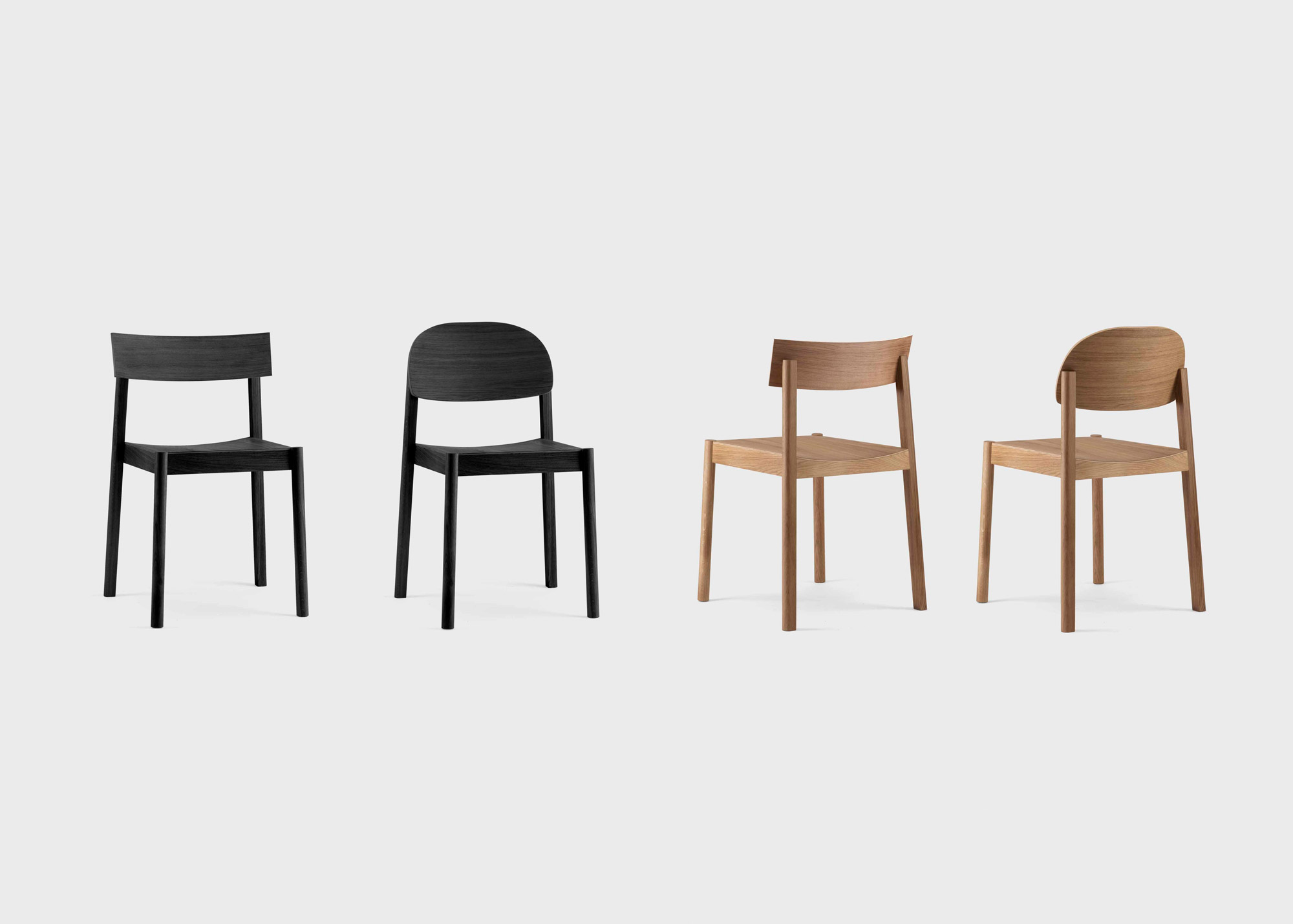 Photography of all variants of Side View of a Minimalist Chair called Citizen Chair