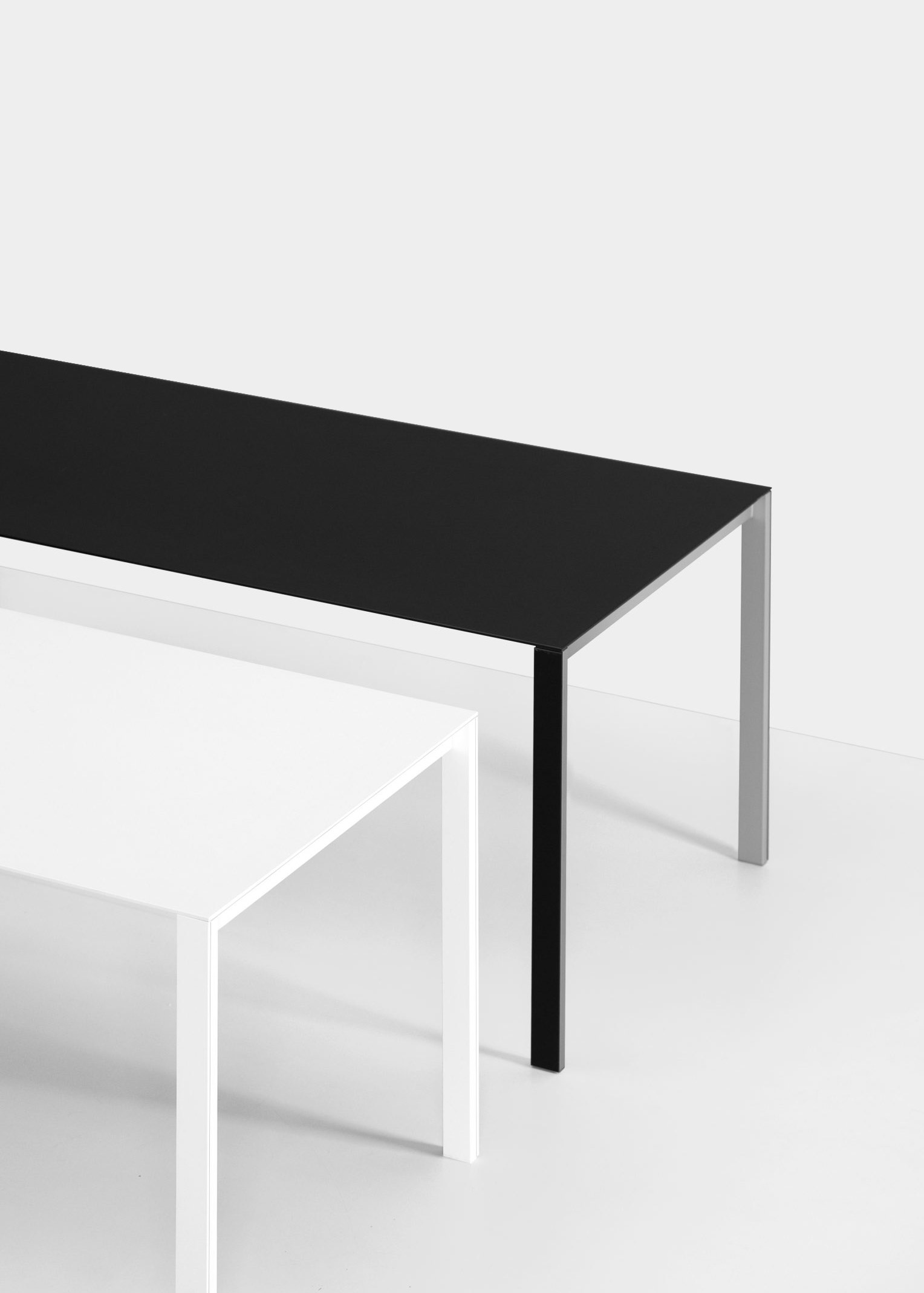 Thin-K Table by Luciano Bertoncini in White and Black