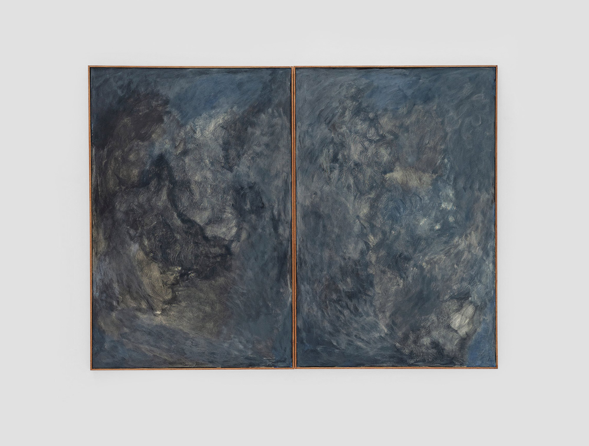 Nuria Maria, Grey sky (Díptico), 2022, Painting, Acrylic on linen, 150 × 200 cm © The Artist, Image by Alzueta Gallery