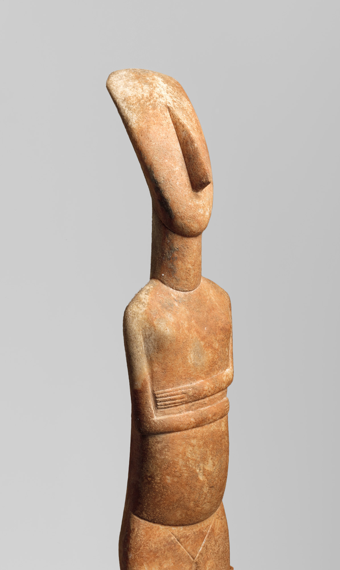 Marble female figure, Early Cycladic II, 2600–2400 BCE, Marble, 62.79 cm, The Metropolitan Museum of Art, New York, NY, USA and Public Domain
