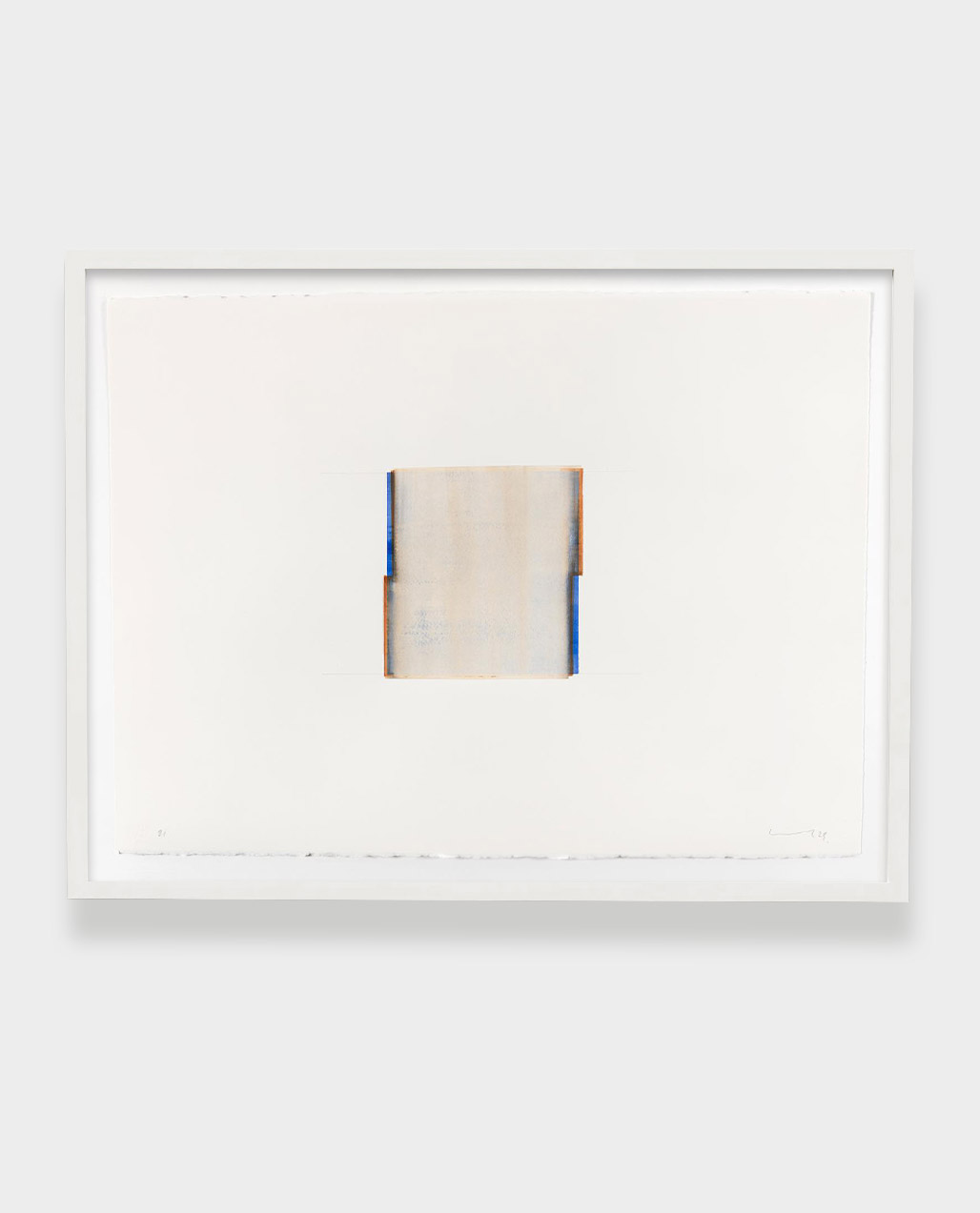 Callum Innes, French Ultra Marine / Transparent Sienna, 2023, Watercolour on Arches 640gsm HP, 77x58 cm, represented by OSL Contemporary