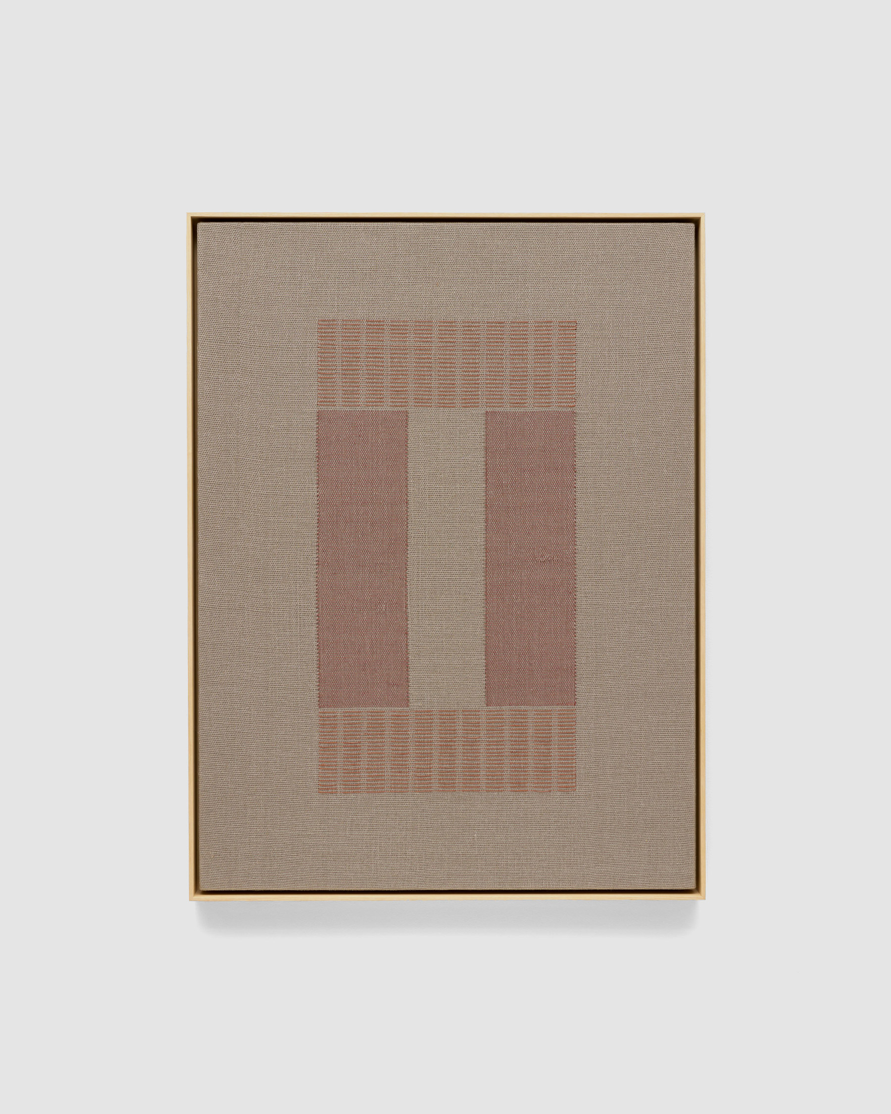 Rachel DuVall, Cutch and Dusty Rose, 2022, hand woven linen, natural dyes, ca. 76 x 101 cm © The Artist