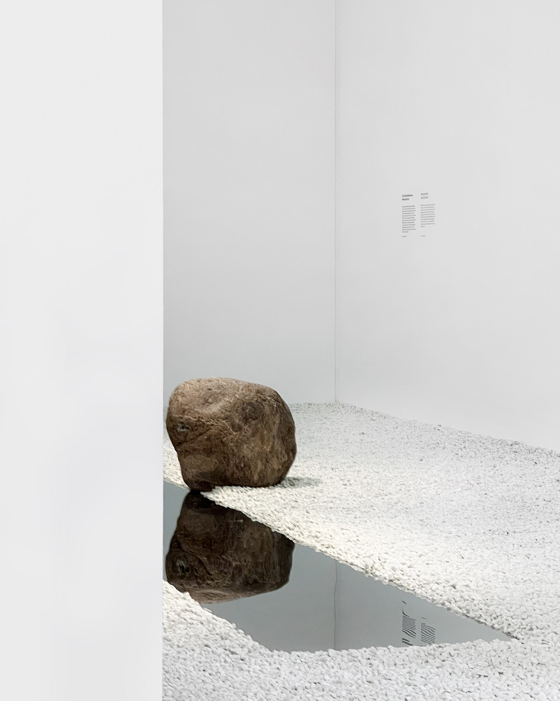 View of "Relatum - The narrow sky road", 2020/2023, stainless steel, stone, 400 x 80 x 2cm