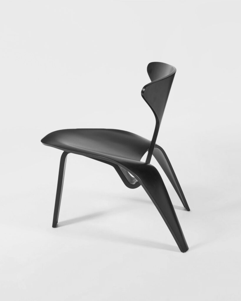 Poul Kjærholm, Lounge Chair, Model No. PK0, designed 1952, executed 1997, number 483 from an edition of 600, produced by Fritz Hansen, Denmark, lacquered beech plywood, 67.9 x 65.4 x 63.5 cm © Image Courtesy Sotheby's