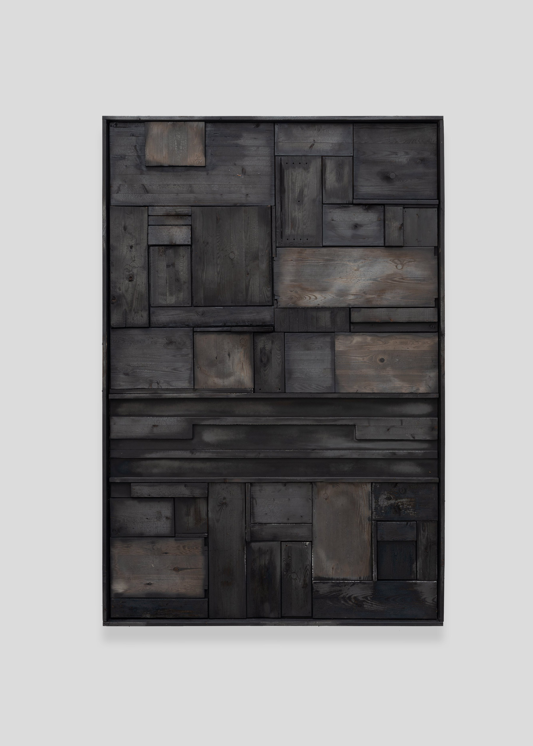 Søren Sejr, Relief, burnt wood, 245 x 165 cm © The Artist