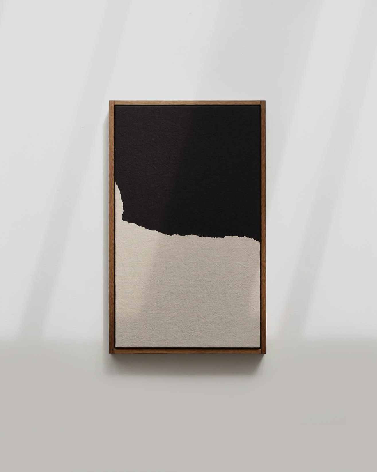 Image 3: Hayley McCrirrick, Studies in Linen, 2020, Dip-dyed linen in a Scottish oak frame, 30x50 cm © The Artist, Image via The Ode To