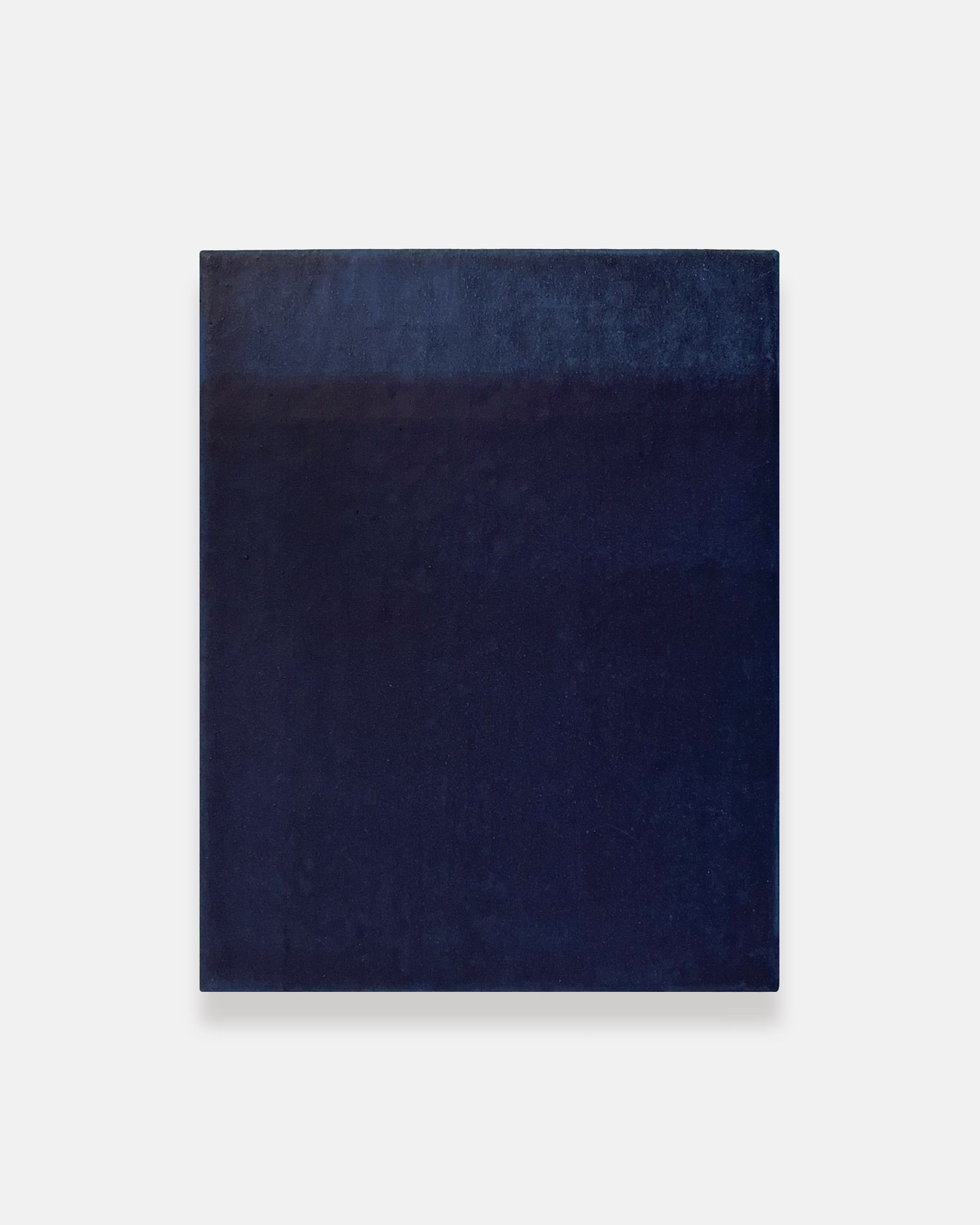 Maya Makino, Night (No.1), 2023, Indigo dye and gofun (shell lime) gesso on wooden panel, 180×140 mm © The Artist