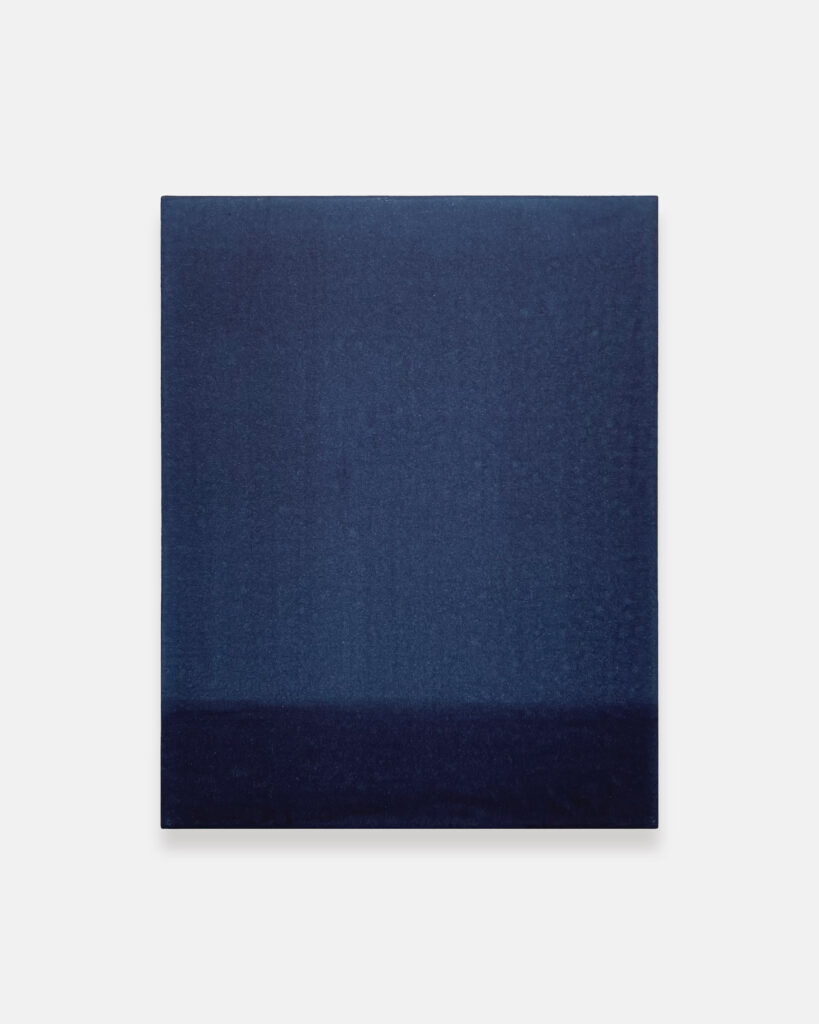 Maya Makino, Night (No.5), 2023, Indigo dye and gofun (shell lime) gesso on wooden panel, 180×140 cm © The Artist