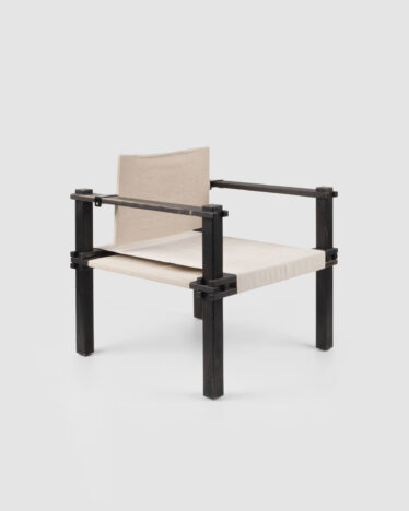 Gerd Lange, Farmer Chair, 1965, Wood, Cotton, 70×65×65 cm © Image Courtesy Various Objects