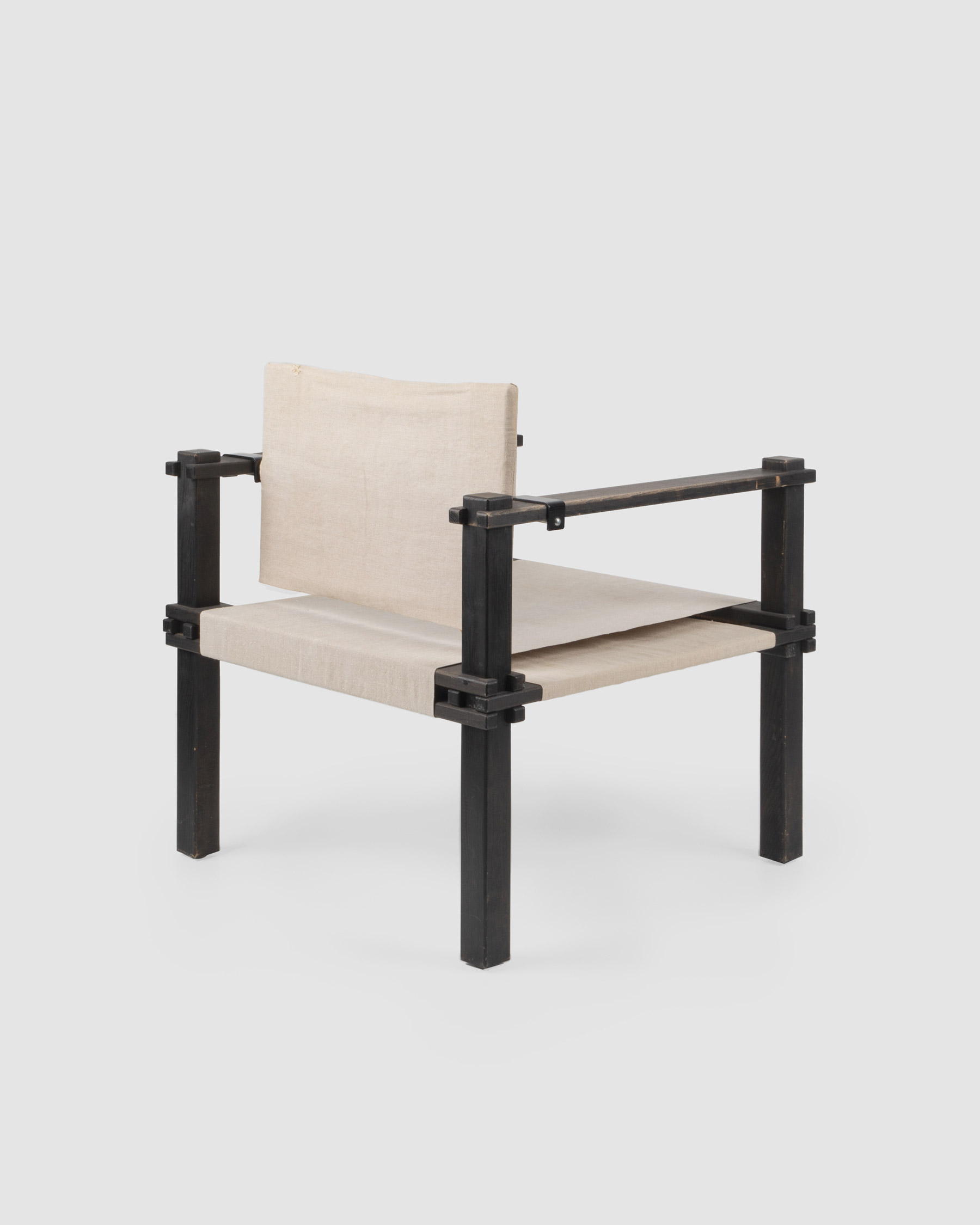 Gerd Lange, Farmer Chair, 1965, Wood, Cotton, 70×65×65 cm © Image Courtesy Various Objects
