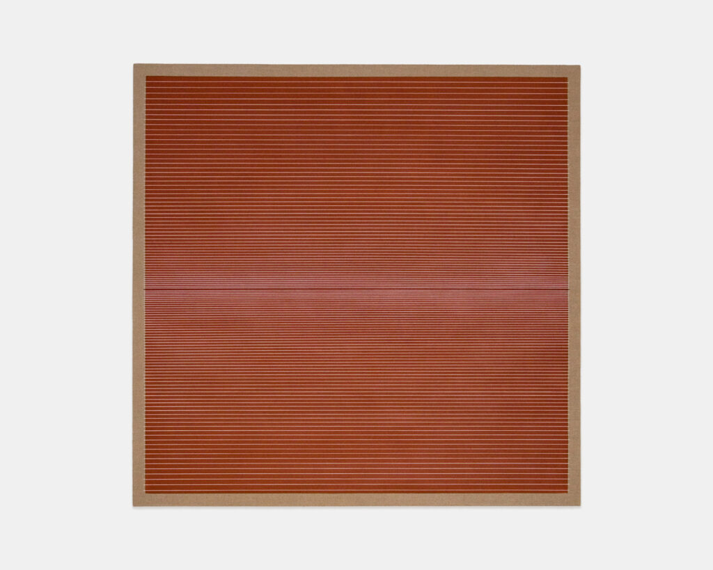 Alexander Jowett, Desert Sun, 2023, acrylic and paint pen on linen over wood panel, ca. 122 x 122 cm © The Artist