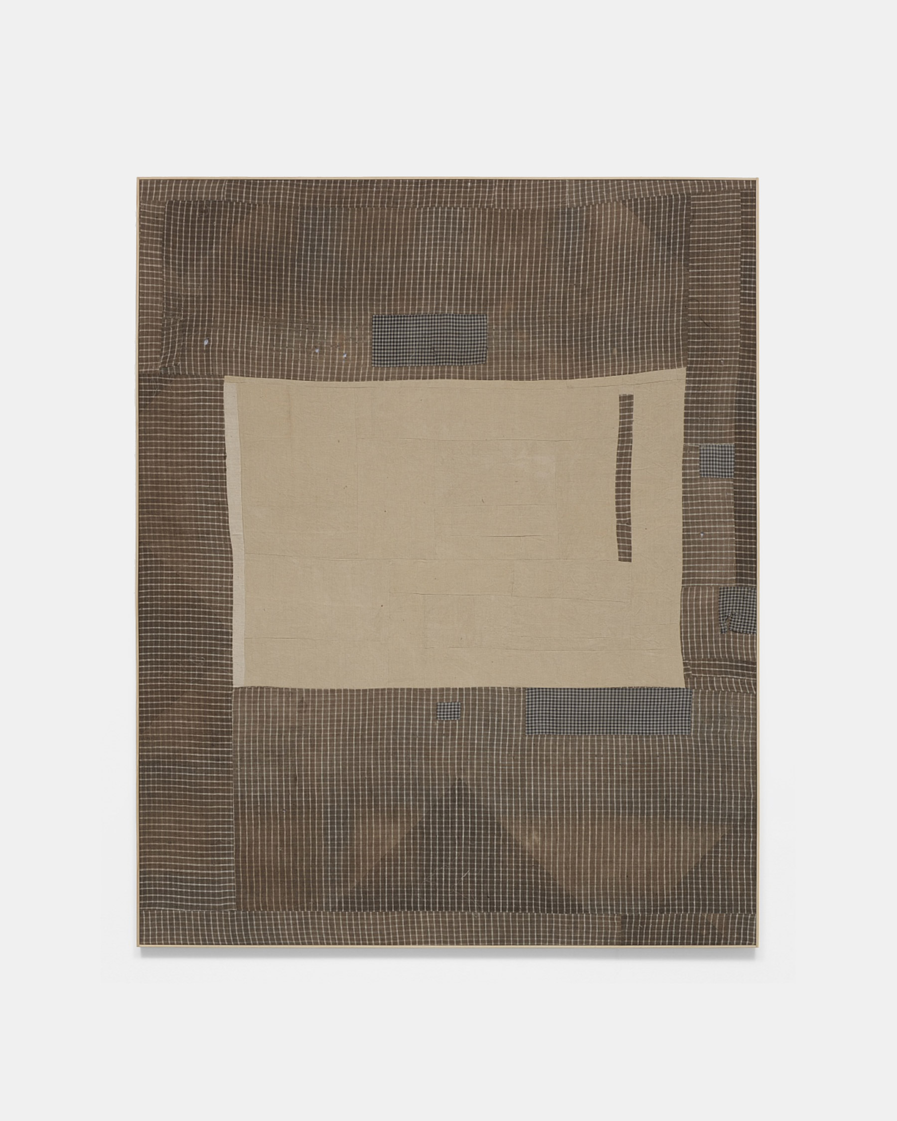 Lawrence Calver, Scouts, 2020, stitched linen, 262 x 212 cm © The Artist, Image Courtesy De Brock Gallery