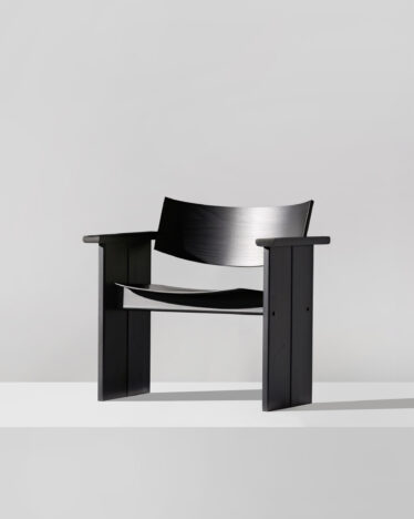 Black Minimalist Chair, Image created with Midjourney
