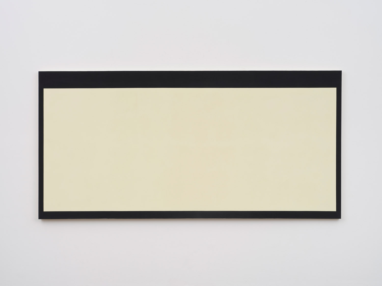 Peter Joseph, Cream Colour with Black Border (1970), Acrylic on cotton duck, 146.8 x 299.5 x 4.5 cm, 57 3/4 x 117 7/8 x 1 3/4 in © Peter Joseph, courtesy Lisson Gallery