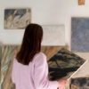 Nuria Maria in her studio in Limburg, Netherlands. Image Courtesy of the artist and Cadogan Gallery