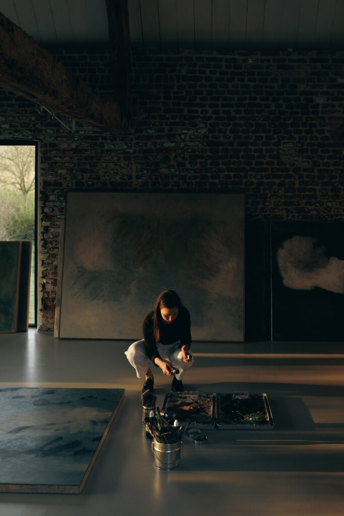 Portrait of Nuria Maria in her studio © Richard Gaston. Image Courtesy of Cadogan Gallery