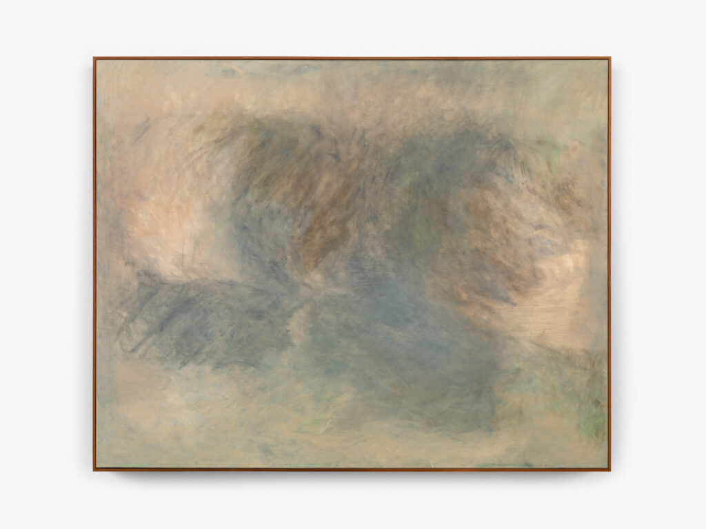 Nuria Maria, Fields in Elkenrade, Zilver, 2025, acrylic on linen 160cm x 200cm (63" x 79") © The Artist, Image Courtesy Cadogan Gallery