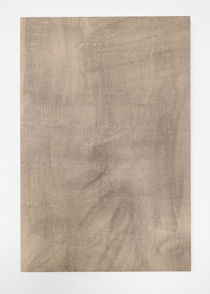 Krista Mezzadri, Ghost, crane 1, 2025, Etching ink, kozo tissue paper, rice paste, birch panel 30 x 20 x 1.5 in (76.2 x 50.8 x 3.81 cm) © The Artist