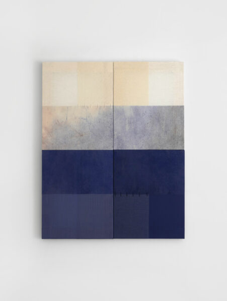 Blanca Nieto, Horizonte, 2025, Silk, gauze, tarlatan, cords, and pigment on stretcher frame, 82 x 66 cm © The Artist