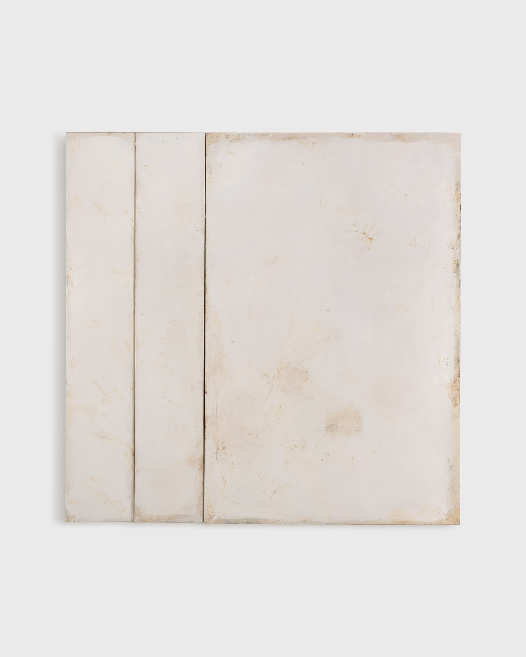 Eleanor Bartlett, White Painting, 200cm x 200cm, White metal paint and tar on canvas © The Artist, Photography by Owen Smith