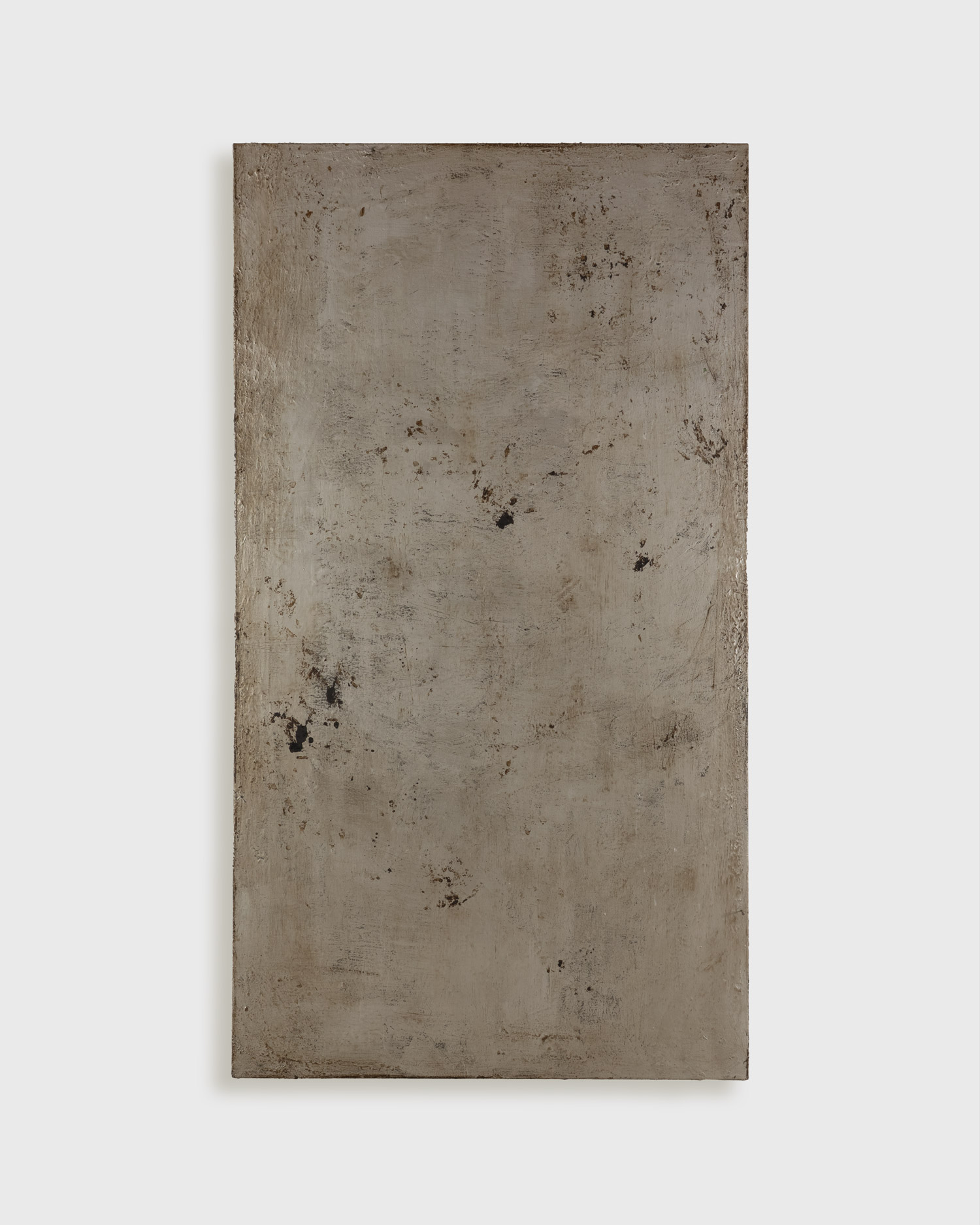 Eleanor Bartlett, Silver Painting, 110cm x 200cm, metal paint and tar on canvas © The Artist, Photography by Owen Smith