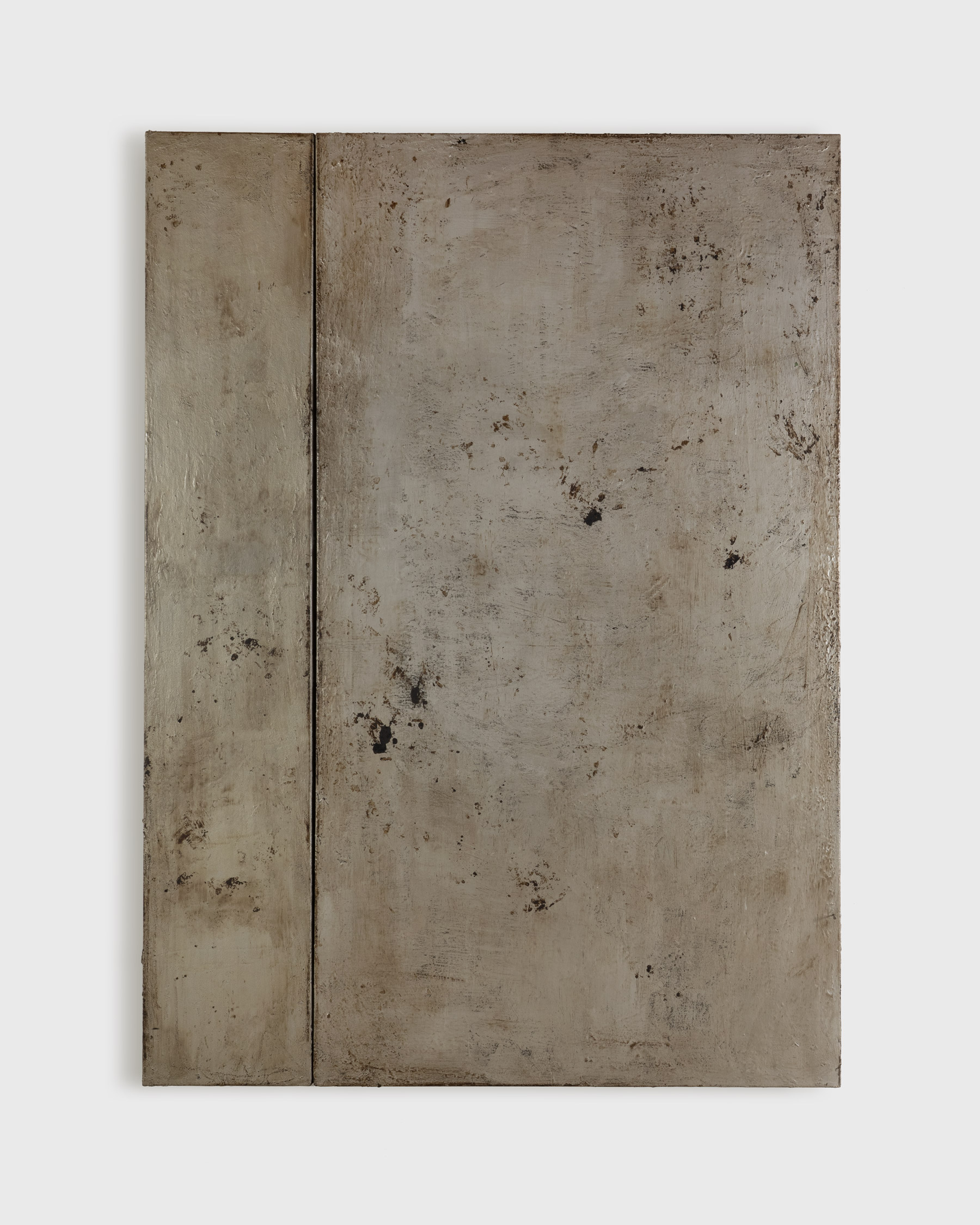 Eleanor Bartlett, Silver painting, 145cm x 200cm, Metal paint and tar on canvas © The Artist, Photography by Owen Smith
