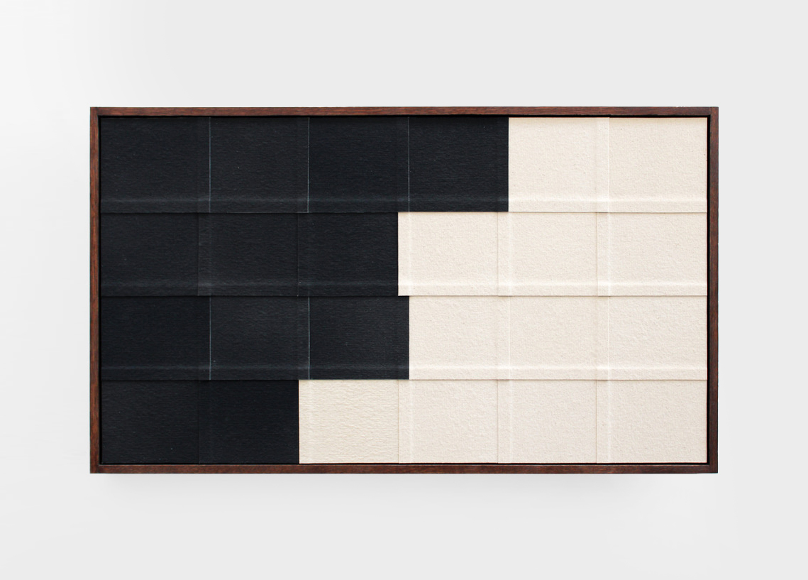 Henry Woolway, Down To A Feeling, 2025, Acrylic on canvas on board, framed in oak with a 2mm shadow gap, 68,5 x 40 cm © The Artist