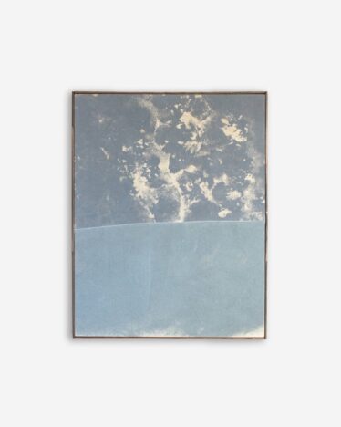 Viktor Kobylianski, half blue, 2024, cement dust, pigments, cotton, 28x22in (approx. 71 x 56cm) © The Artist