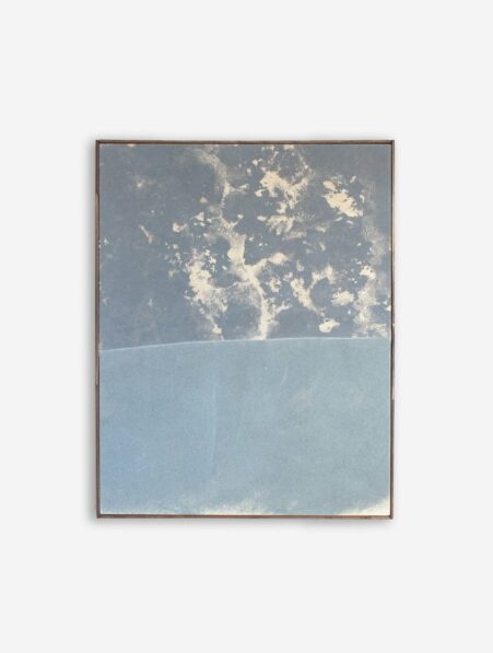 Viktor Kobylianski, half blue, 2024, cement dust, pigments, cotton, 28x22in (approx. 71 x 56cm) © The Artist