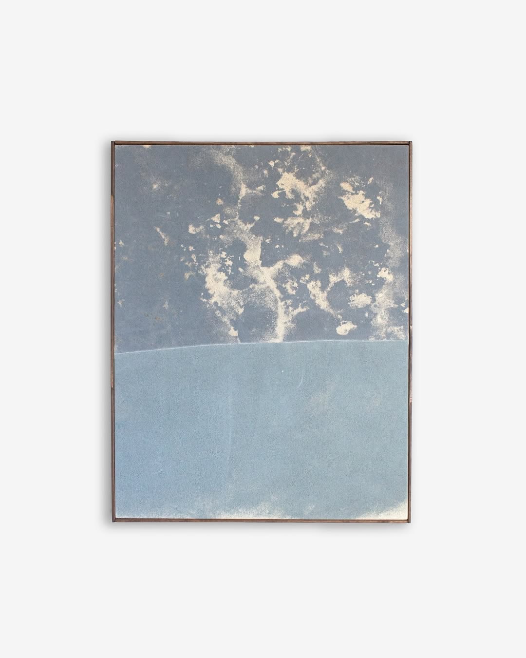 Viktor Kobylianski, half blue, 2024, cement dust, pigments, cotton, 28x22in (approx. 71 x 56cm) © The Artist