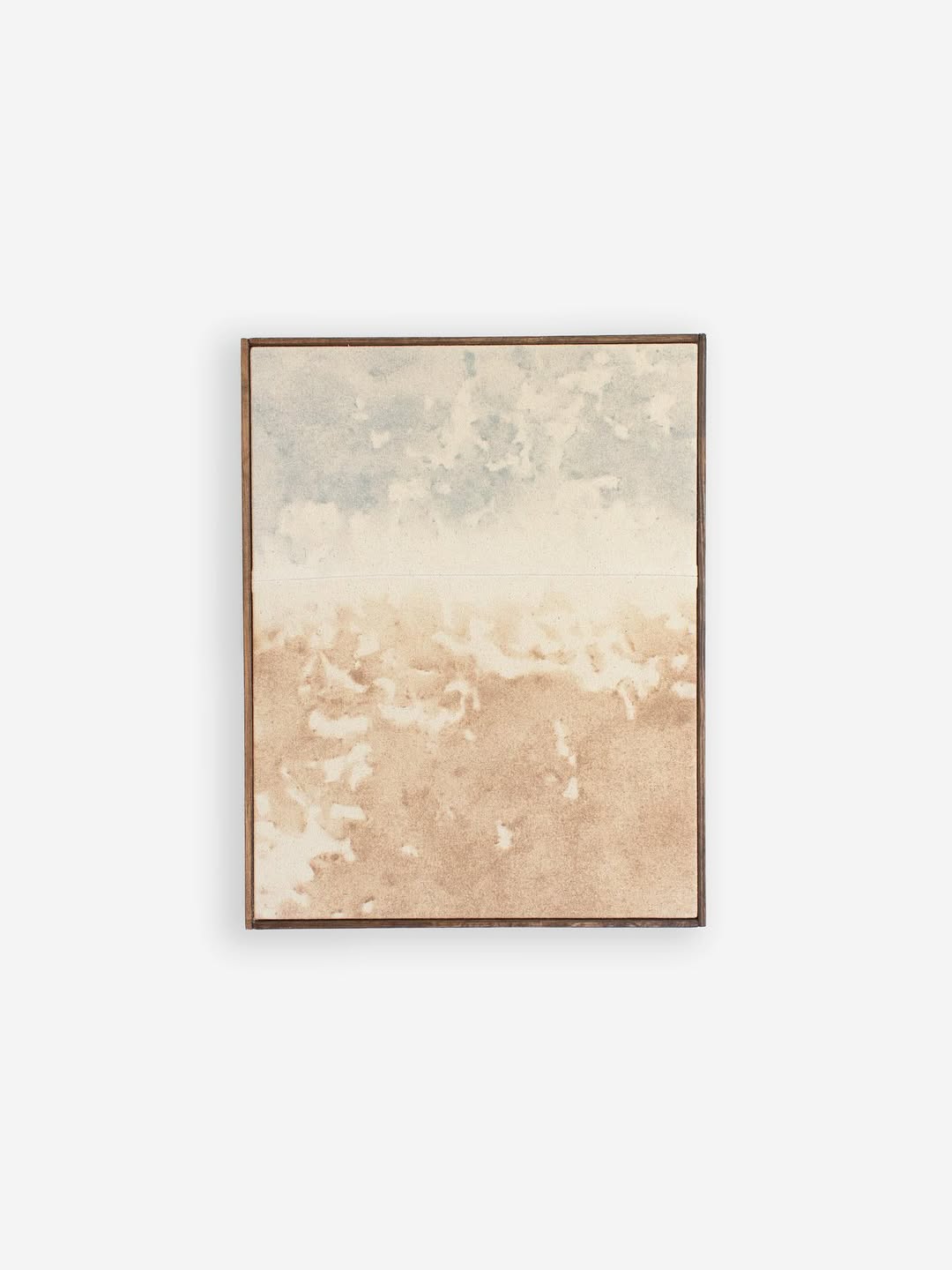 Viktor Kobylianski, Sunburns (blue&ochre), 2025, mineral dust, pigments, cotton, 18x14 in (approx. 46x36 cm) © The Artist