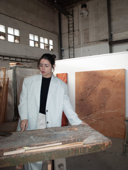 Marina Arias in her studio