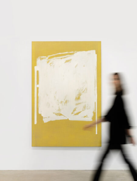 Sea and Mirror is one of my favorite works from this show. John Zurier, Sea and Mirror , 2026, oil on linen, 200 x 132 cm (78 3/4 x 52 in)