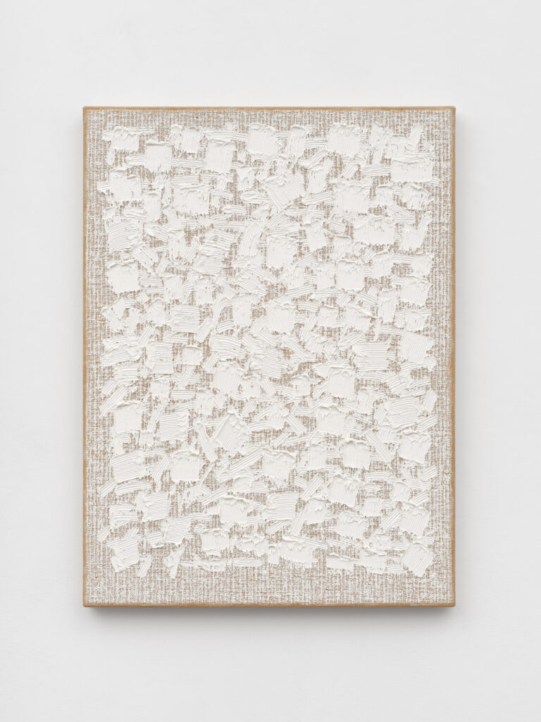 Ha Chong-Hyun, Conjunction 24-61,
2024, Oil on hemp cloth
130 x 97 x 5.5 cm (51 ⅛ x 38 ¼ x 2 ⅛ in), CHON240003 © Ha Chong-Hyun; Courtesy Lisson Gallery