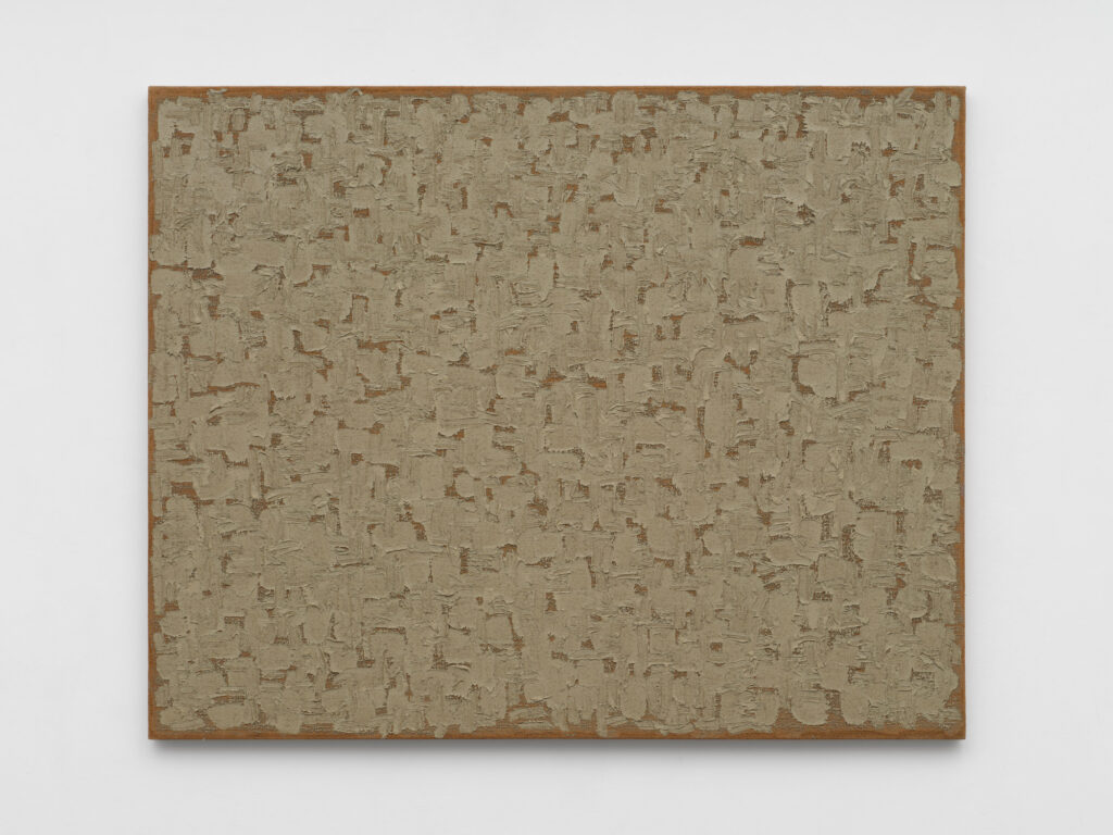 Ha Chong-Hyun, Conjunction 93-002, 1993, Oil on hemp cloth, 182 x 227 x 6 cm (71 ⅝ x 89 ⅜ x 2 ⅜ in), CHON930001 © Ha Chong-Hyun; Courtesy Lisson Gallery