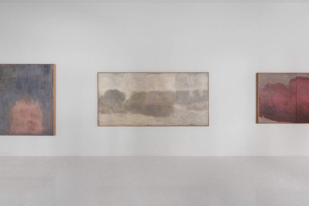 Installation View of 'Blues Rouge' by Nuria Maria at Cadogan Gallery Milan, 2026 © Photography by PietraStudio, Image Courtesy Cadogan Gallery
